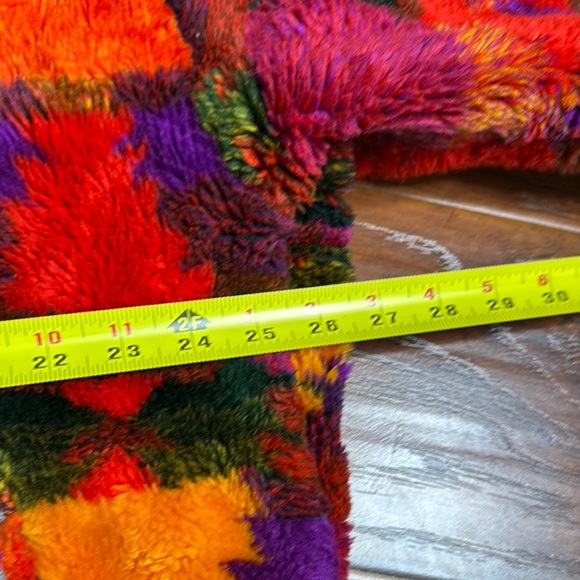 Vintage Abstract Red and Orange Teddy Jacket - Picture 8 of 13